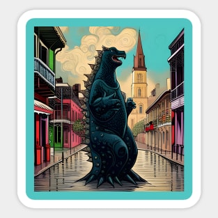 Godzilla in New Orleans Sticker